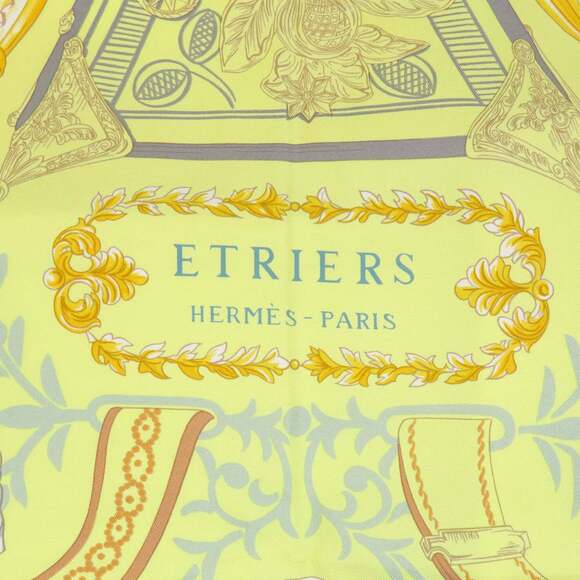 HERMES Yellow Silk Scarf - Picture 4 of 13